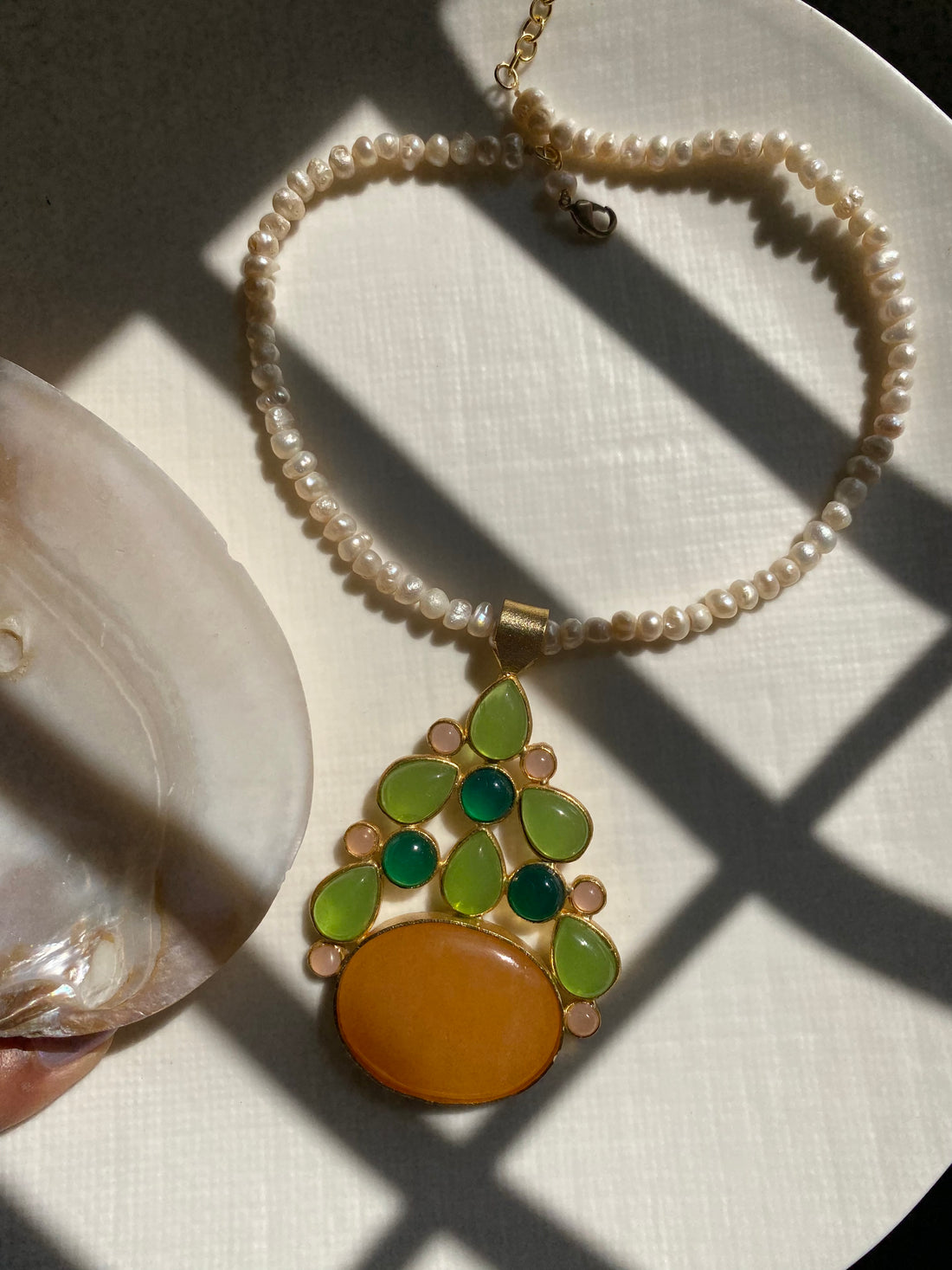 Orange Pearl Pendant