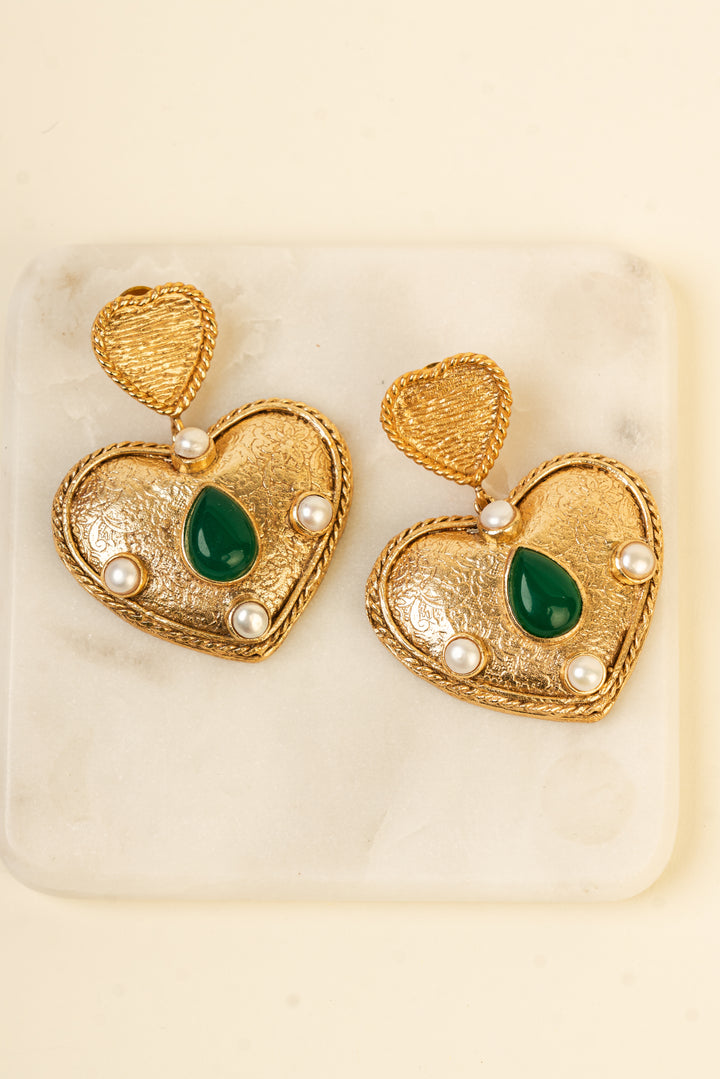 Statement Heart Drop Earrings