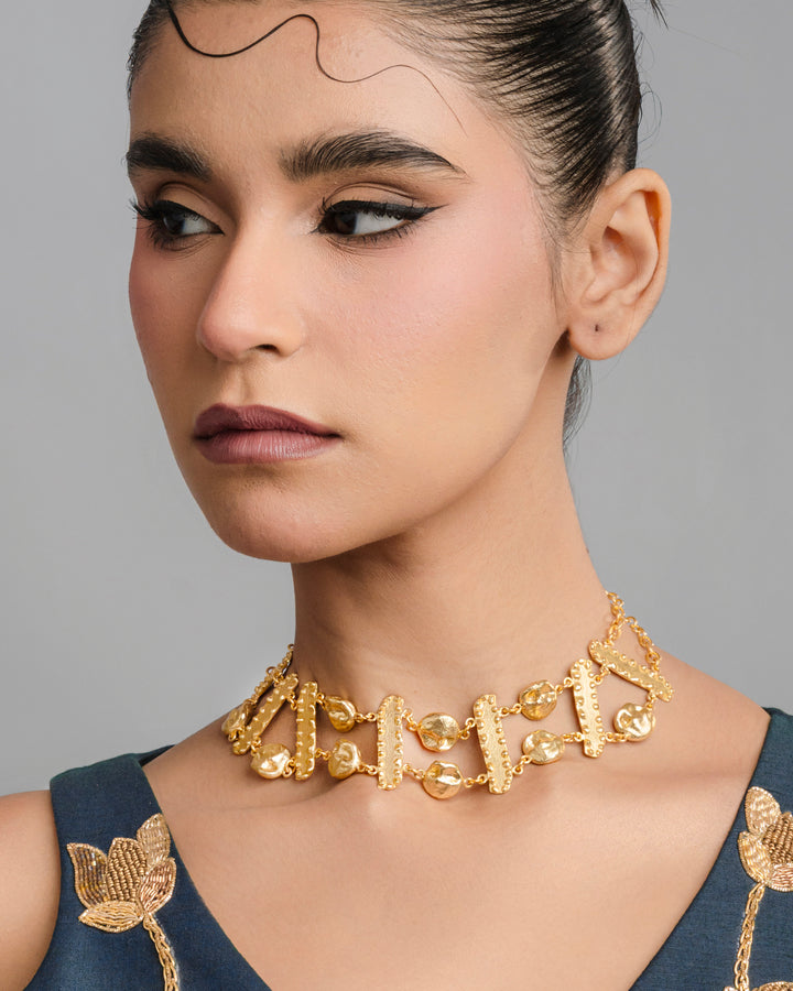 Double-Layered Stripe Necklace