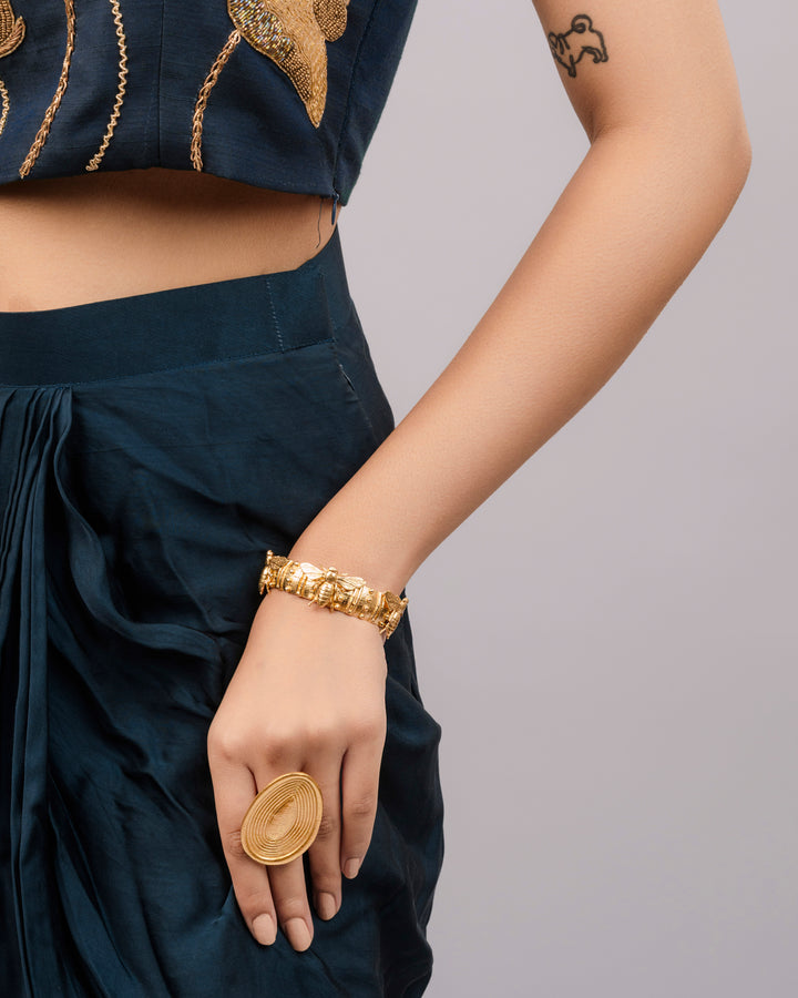 honey Bee Gold Plated adjustable cuff Bracelet