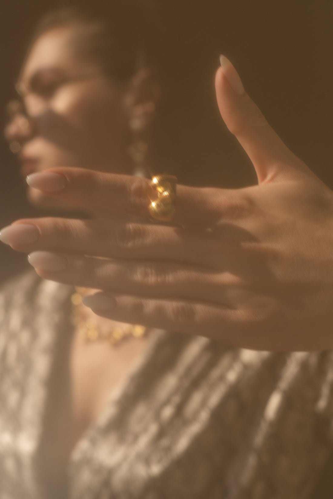 Elevate your look with the Glimsy Dot Ring by Baalajewels. A handcrafted gold-plated brass statement ring perfect for festive, party, and daily wear. Shop now!