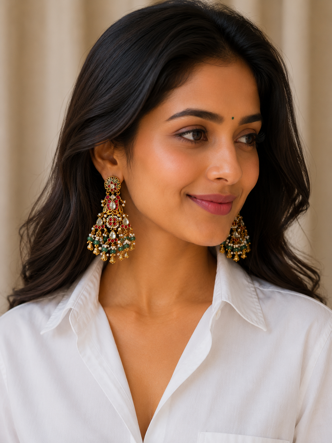 Rajhwadi Kundan Earrings