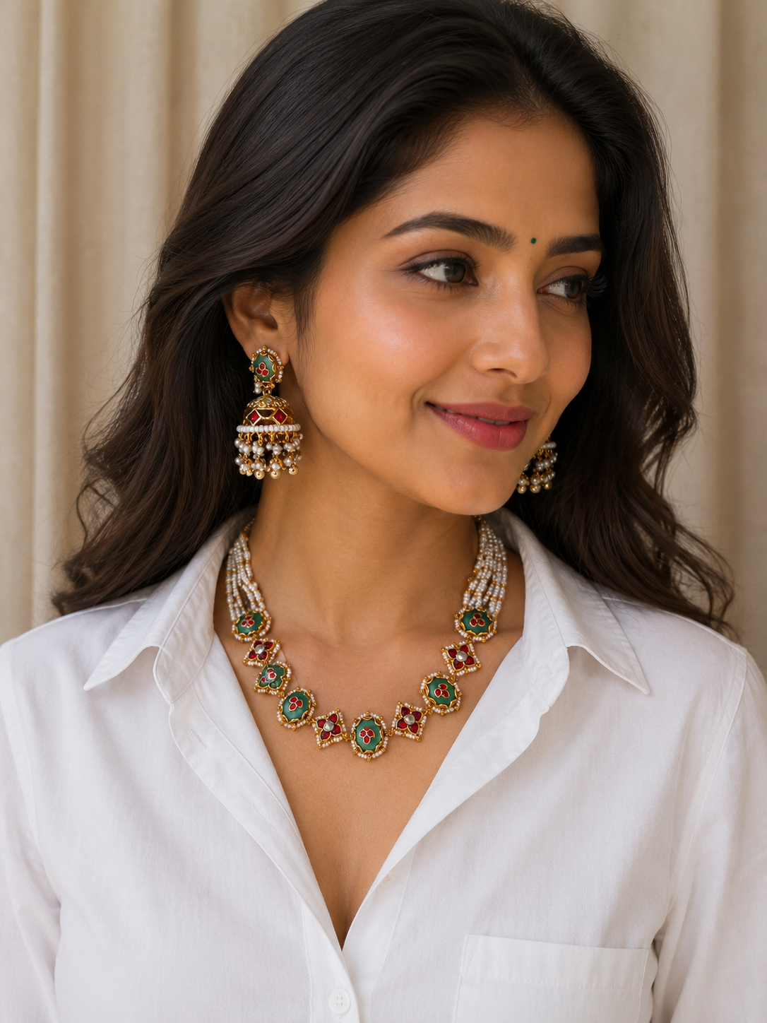 The Heritage Pearl & Kundan Statement Set