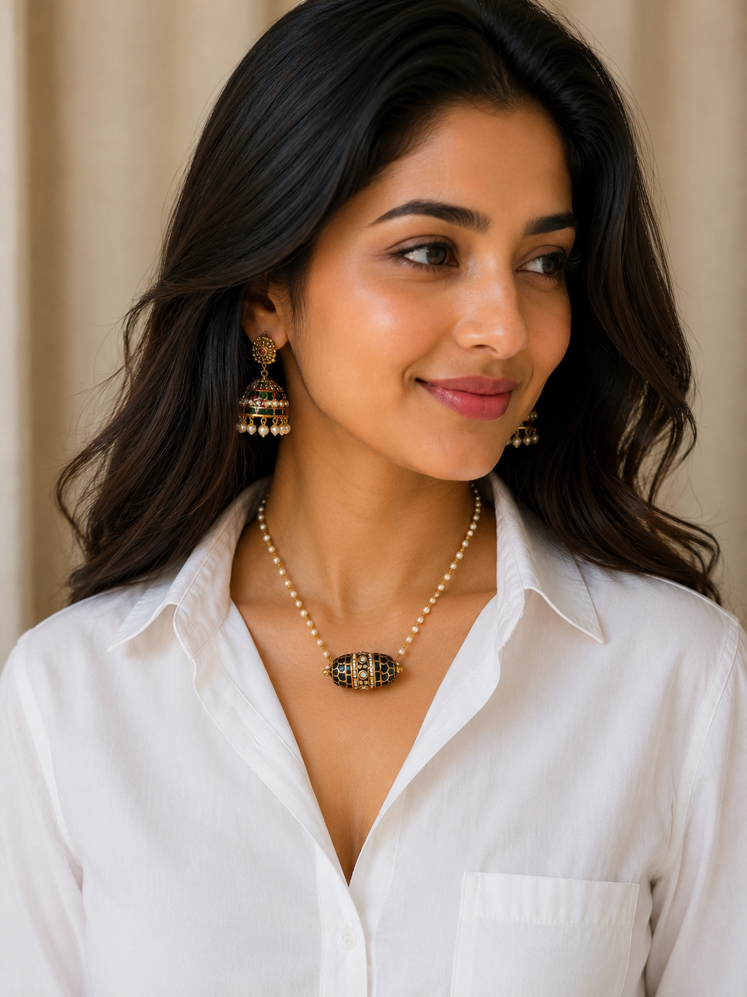 Potli Bag Jadau Pendent Necklace