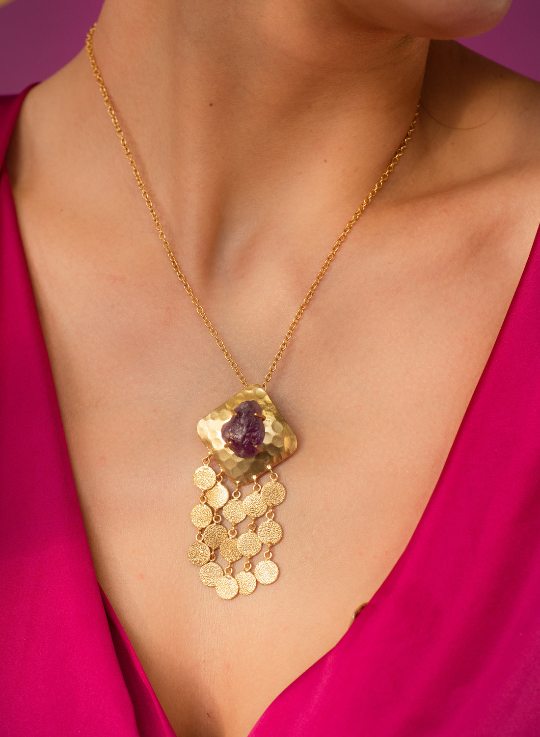 Amethyst Dangle Necklace