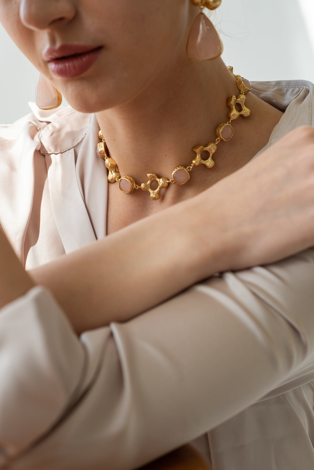 Pink flora necklace