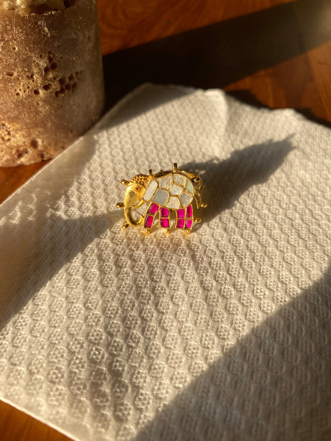 Buy Handcarfted gaj kundan ring in ahmedabad
