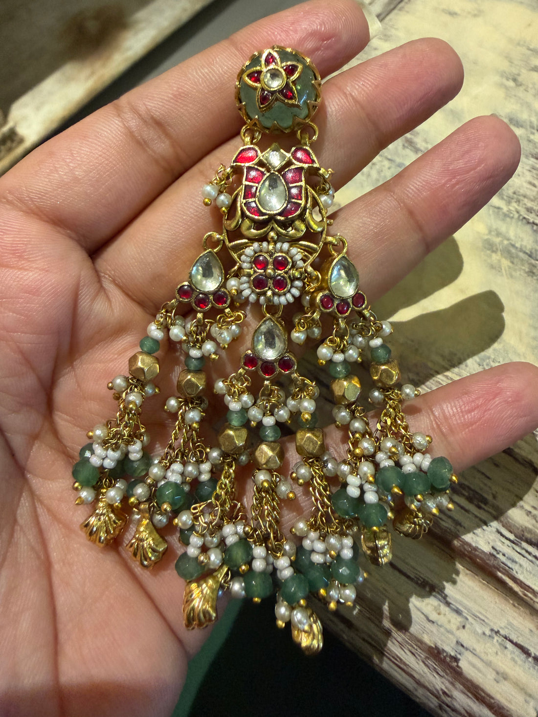 Rajhwadi Kundan Earrings