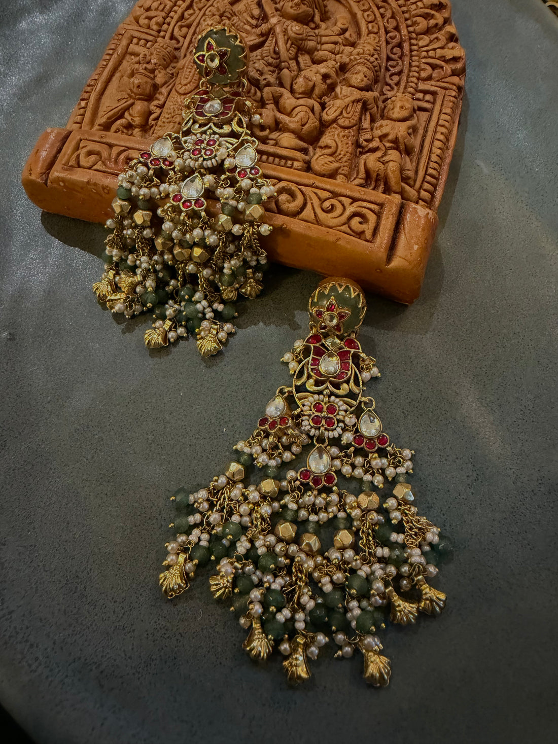 Rajhwadi Kundan Earrings