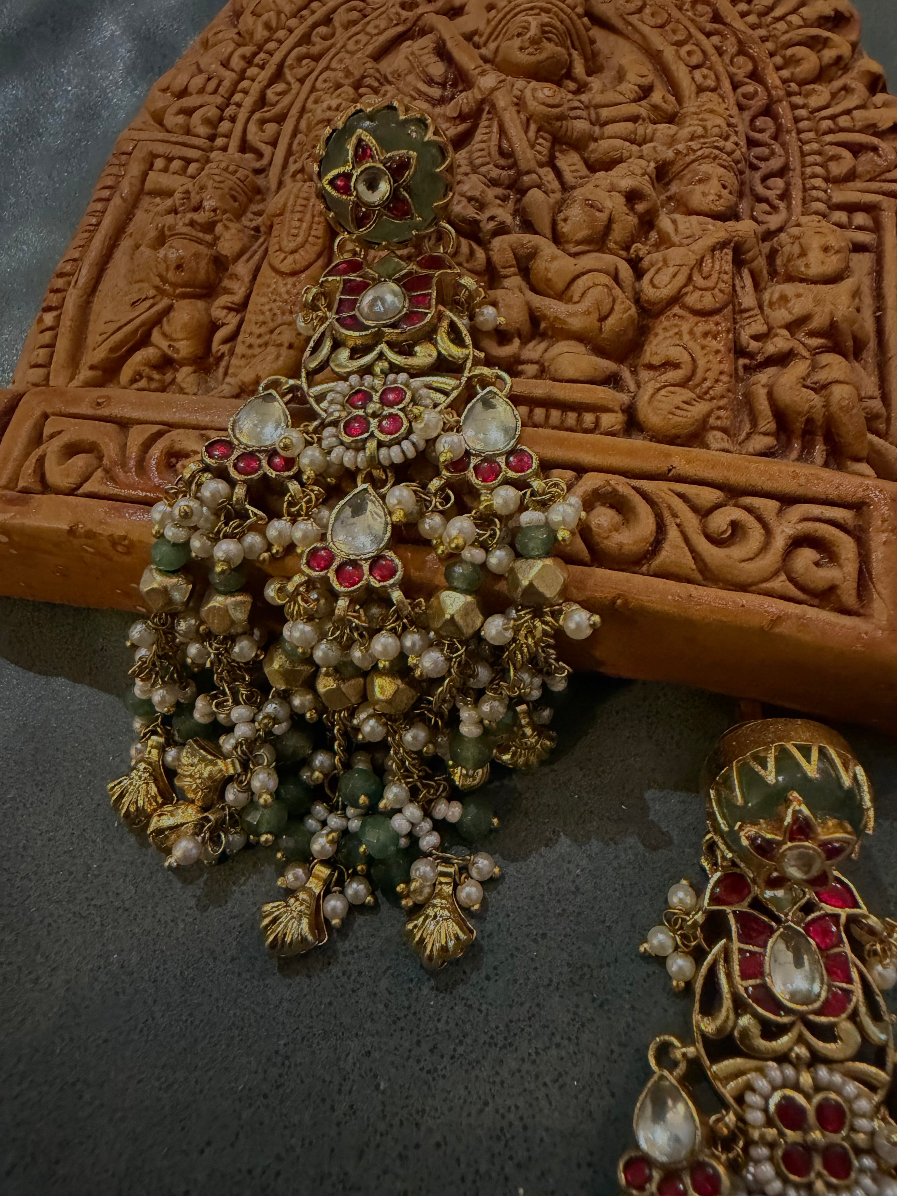 Rajhwadi Kundan Earrings