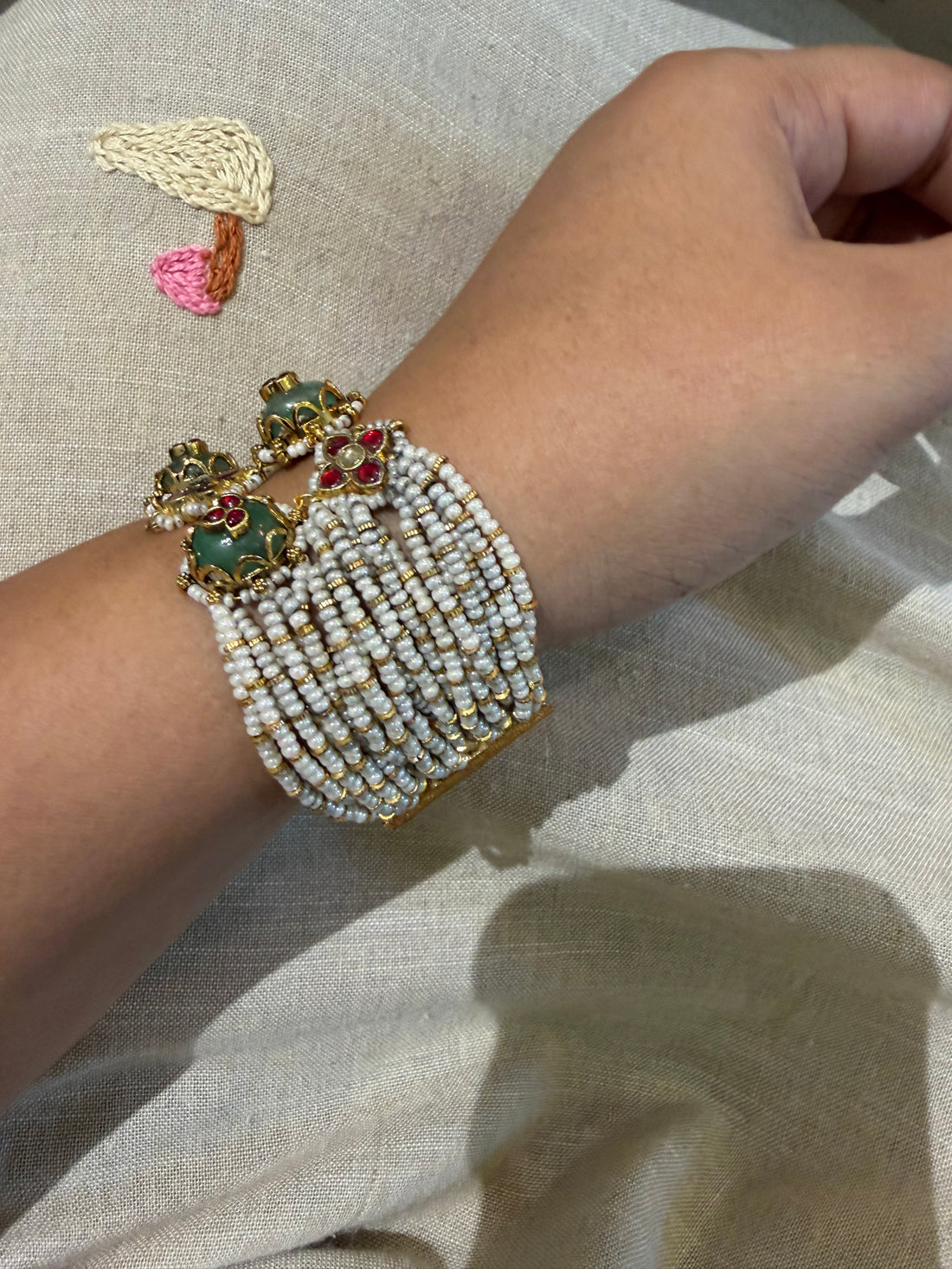 Madhubala 2 line Beaded Choker