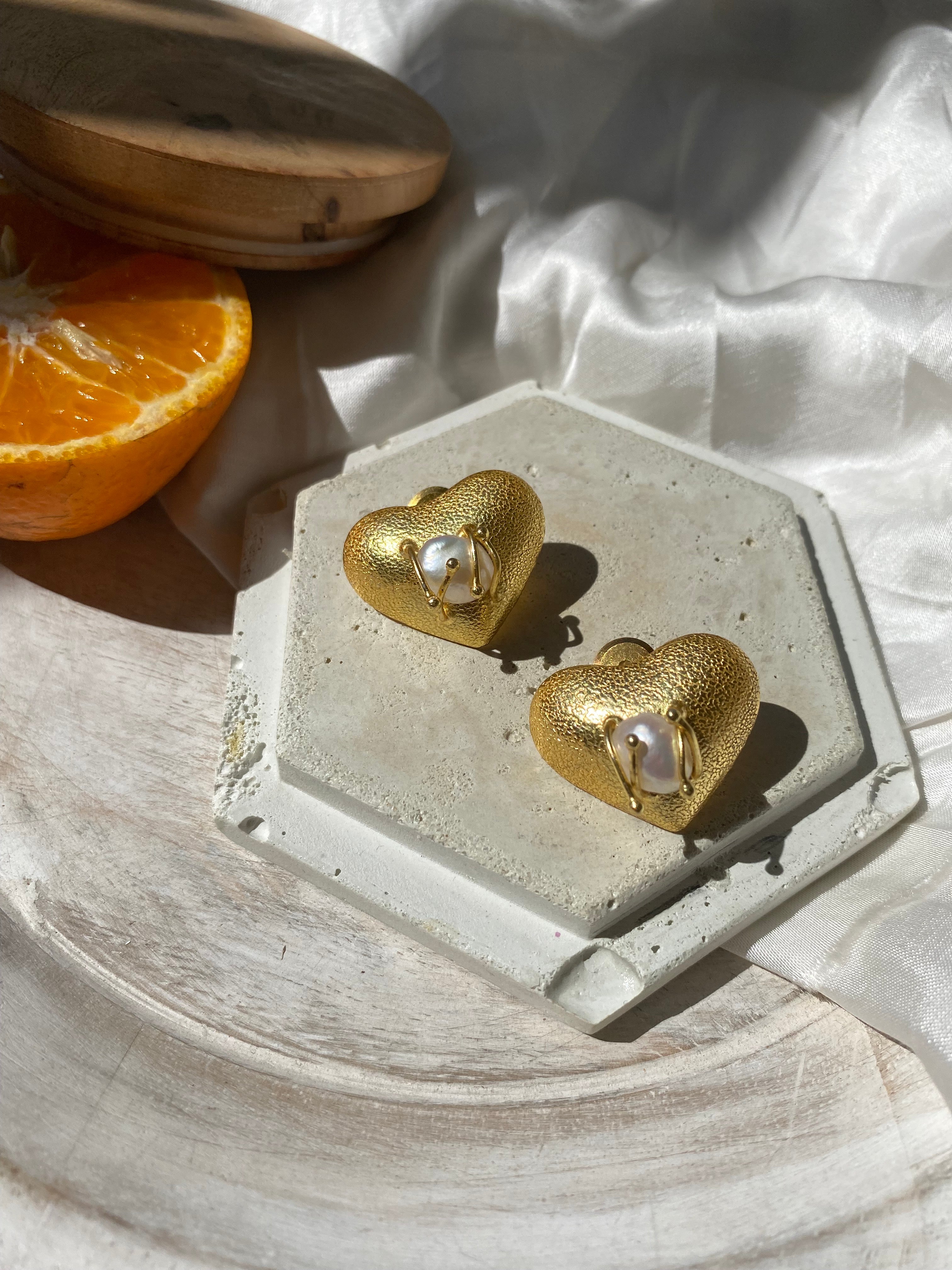 Heart of azure studs