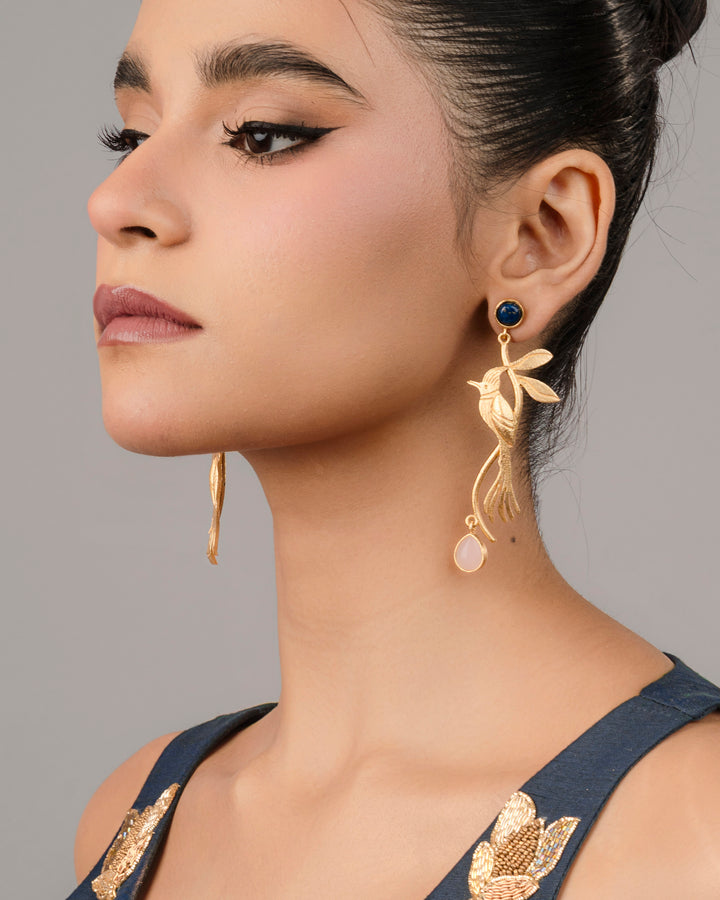 blue stone Dangle sparrow earring for women