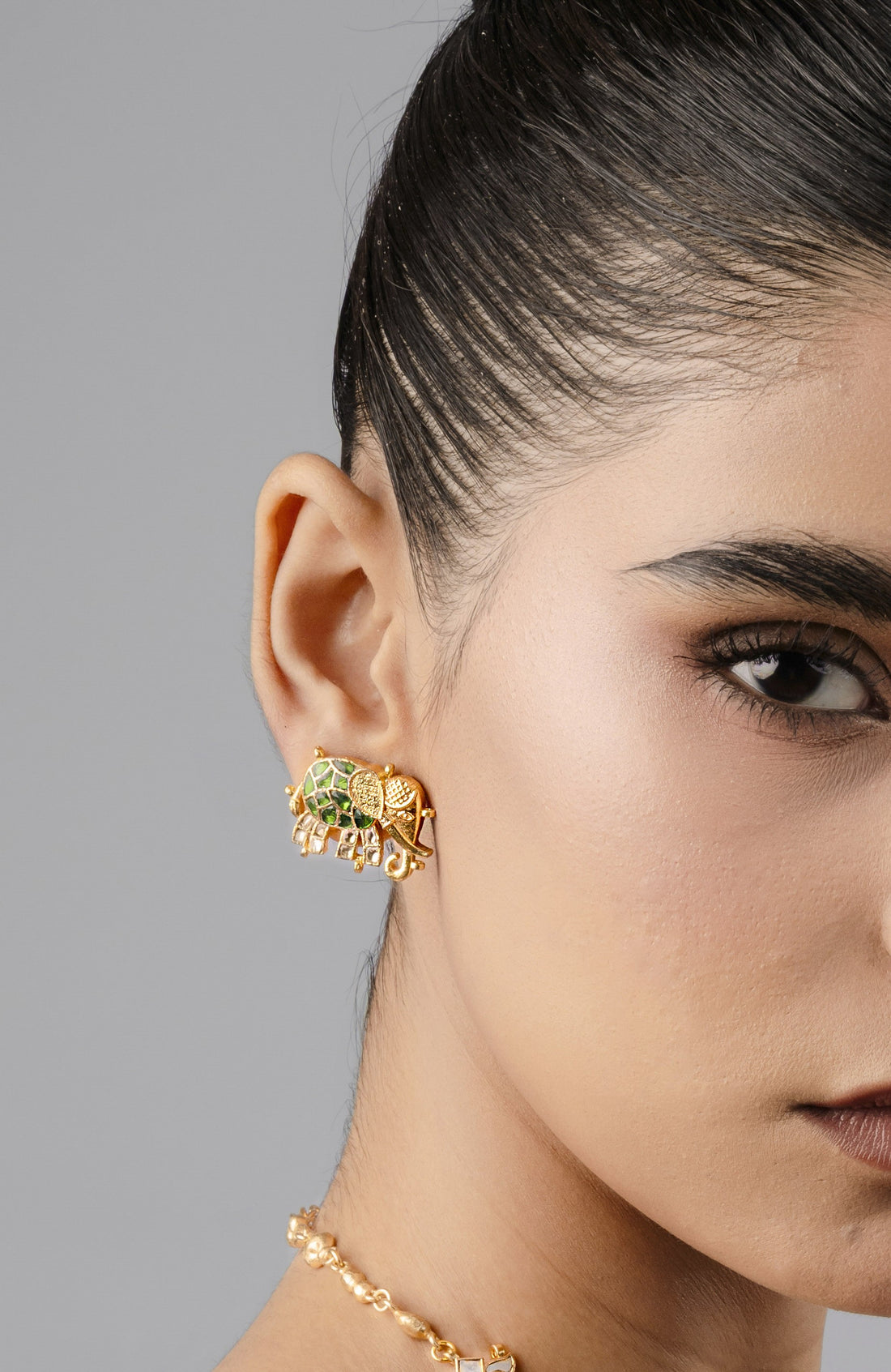 Buy Traditional gaj kundan stud for wedding