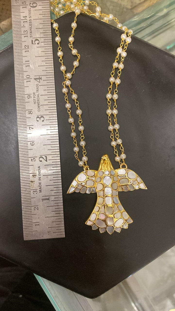 Mother of Pearl Eagle chain necklace
