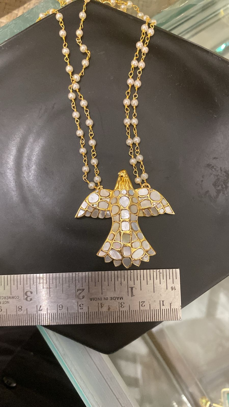 MOP Eagle necklace gold