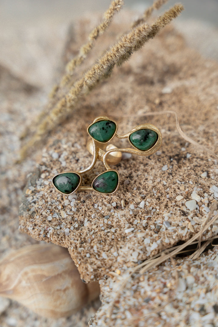 green stone ring for women