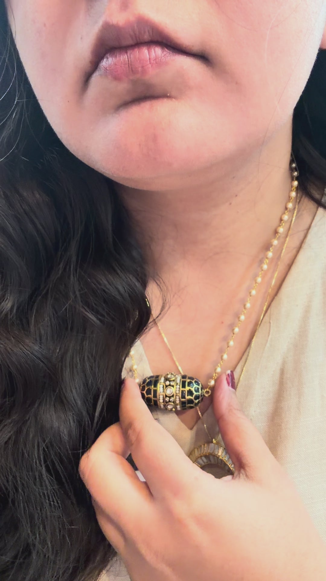 Potli Bag Jadau Pendent Necklace