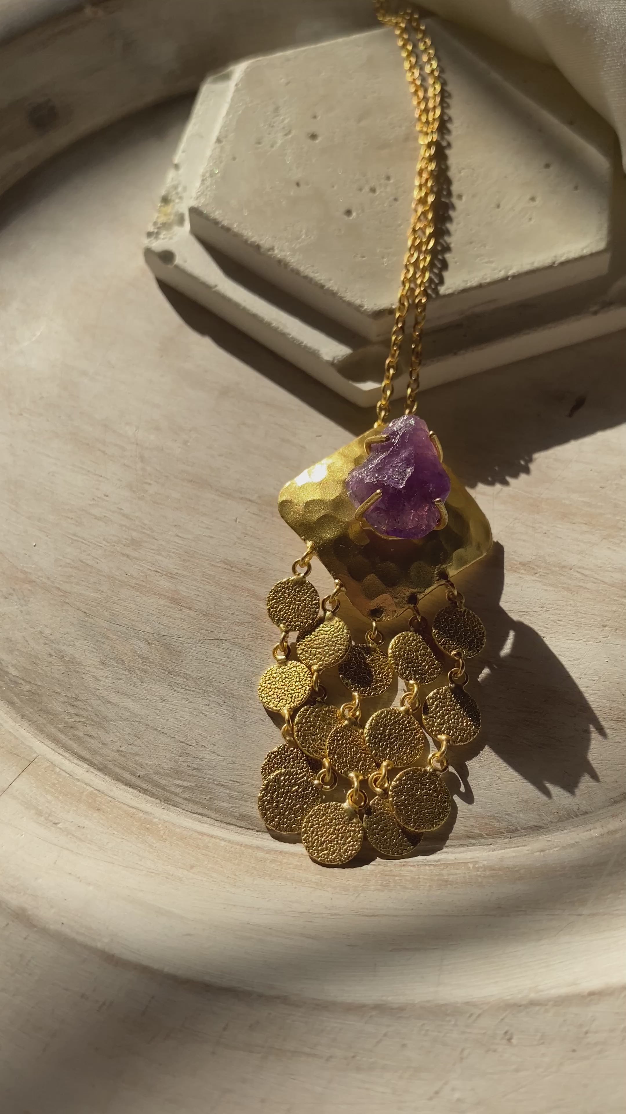 Amethyst Dangle Necklace